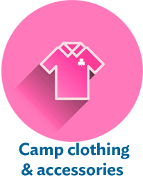 Camp clothing and accessories are available for purchase