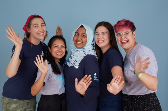 Girl Guide volunteers laughing together