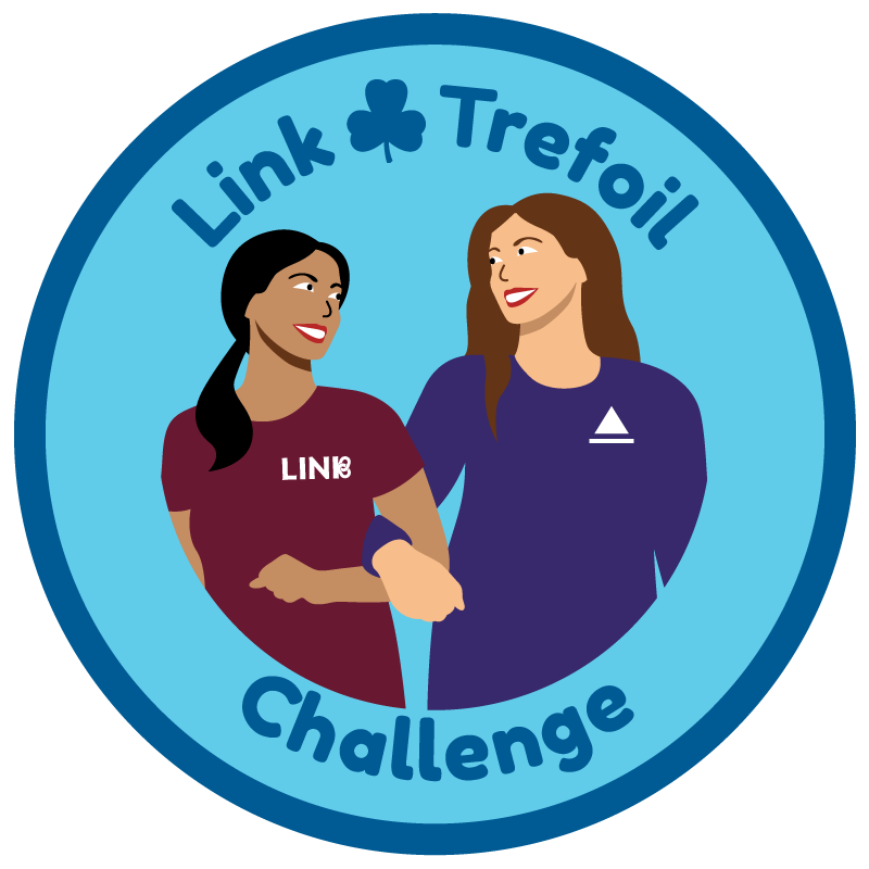 Link Trefoil Challenge crest illustration.