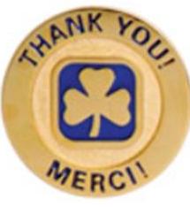 Gold Thanks pin