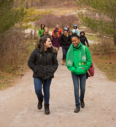 girls walking